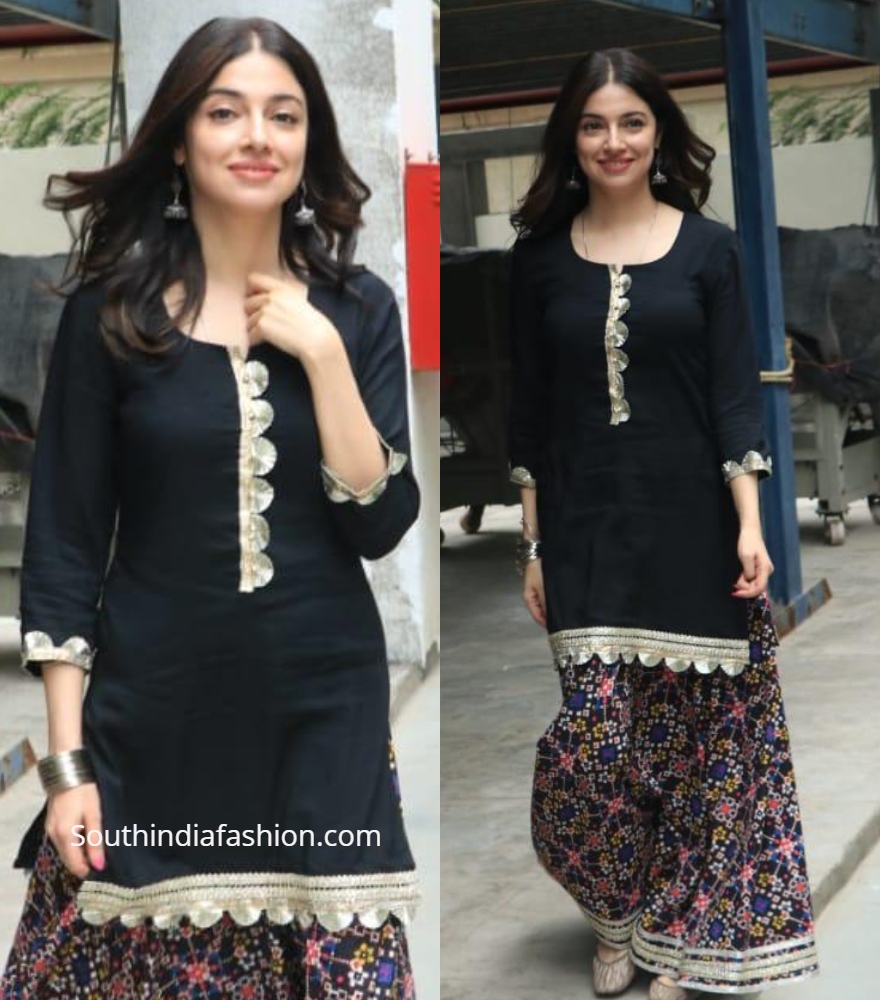 divya khosla kumar in black ethnic salwar