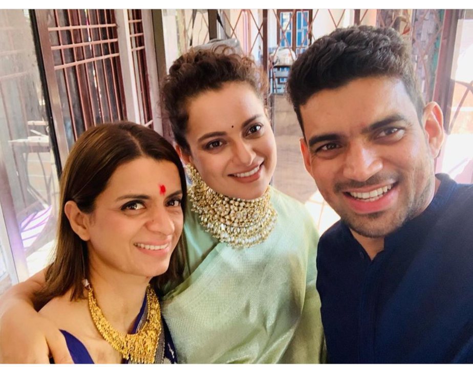 Kangana Ranaut at her brother Aksht's pre-wedding celebrations!