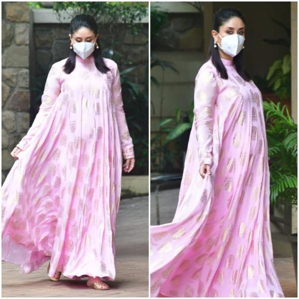 kareena kapoor spotted in masaba pink maxi dress