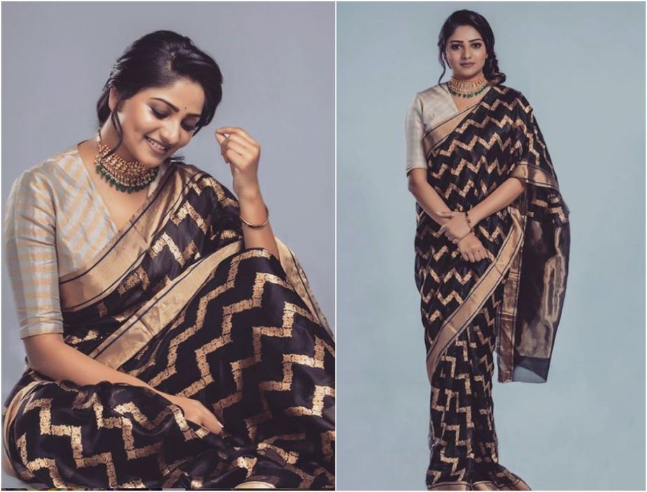 rachita ram in raw mango saree 2