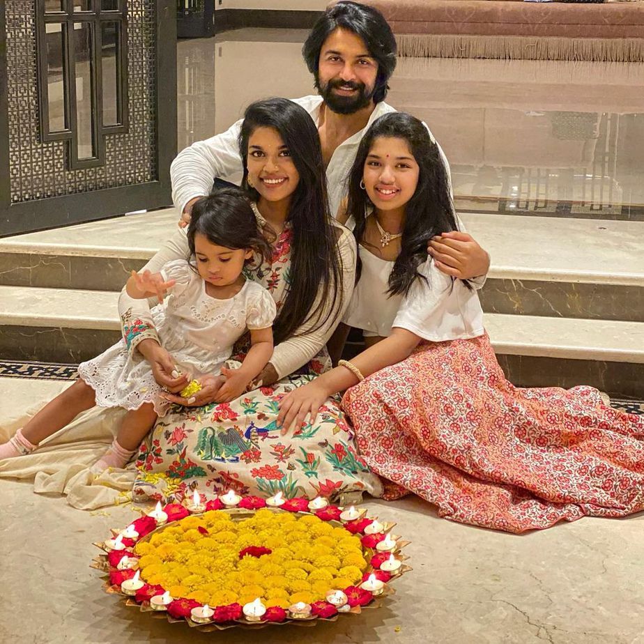 kalyaan dhev and family in ethnic wear for diwali 1