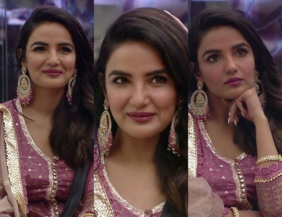 Jasmin Bhasin in purple sharara set