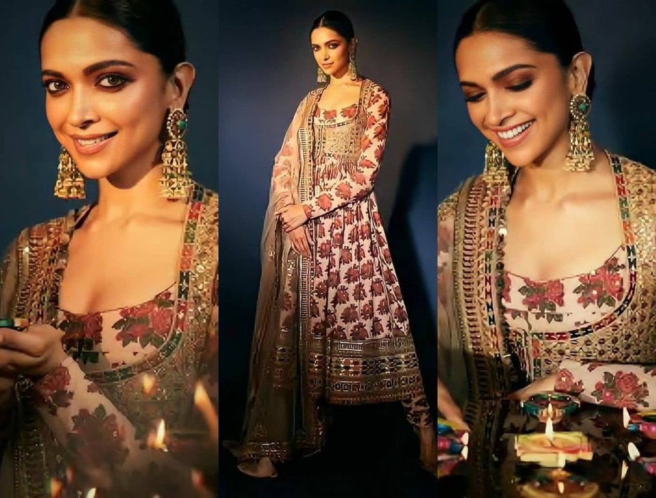 Deepika Padukone's Diwali Look in a Sabyasachi anarkali