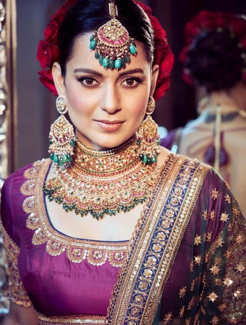 kangana ranaut in a purple anuradha vakil lehenga for brother's wedding 5