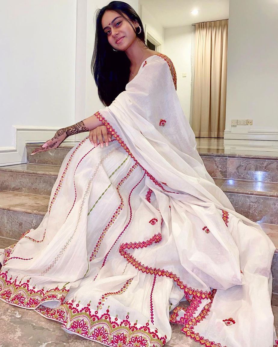 nysa devgan in white lehenga for diwali 2020 by punit balana