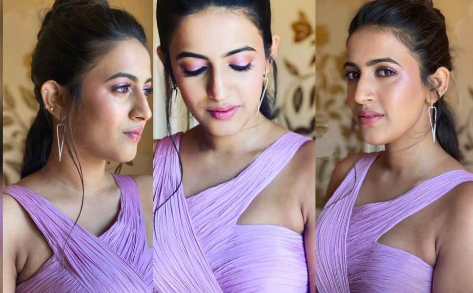 Niharika in a lilac colour gown for sundowner party1.7