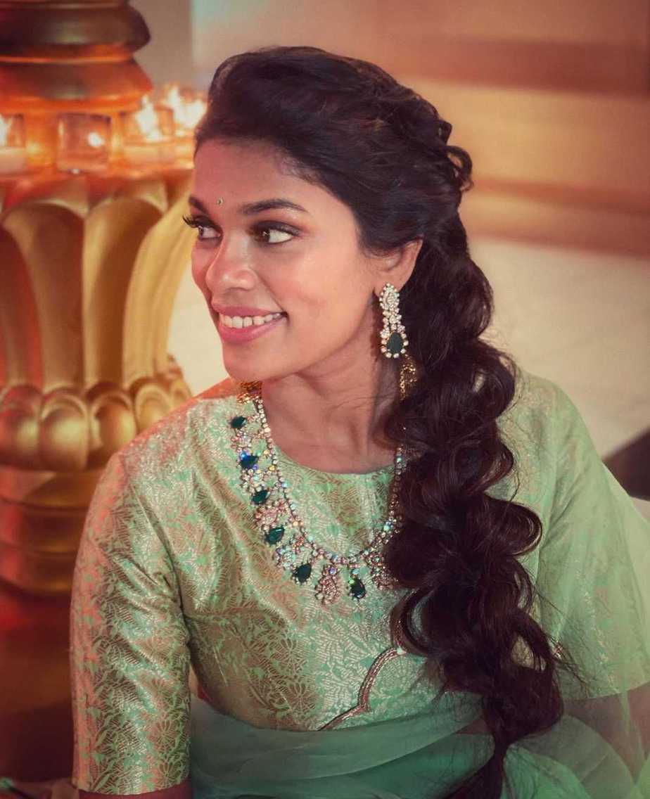 Sreeja kalyan in mint green lehenga set for Nischay wedding 1