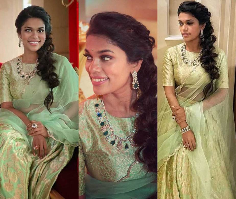 Sreeja kalyan in mint green lehenga set for Nischay wedding featured