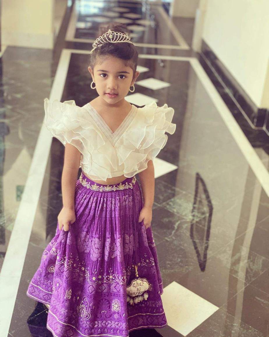 allu arha in purple skirt white top for niharika wedding