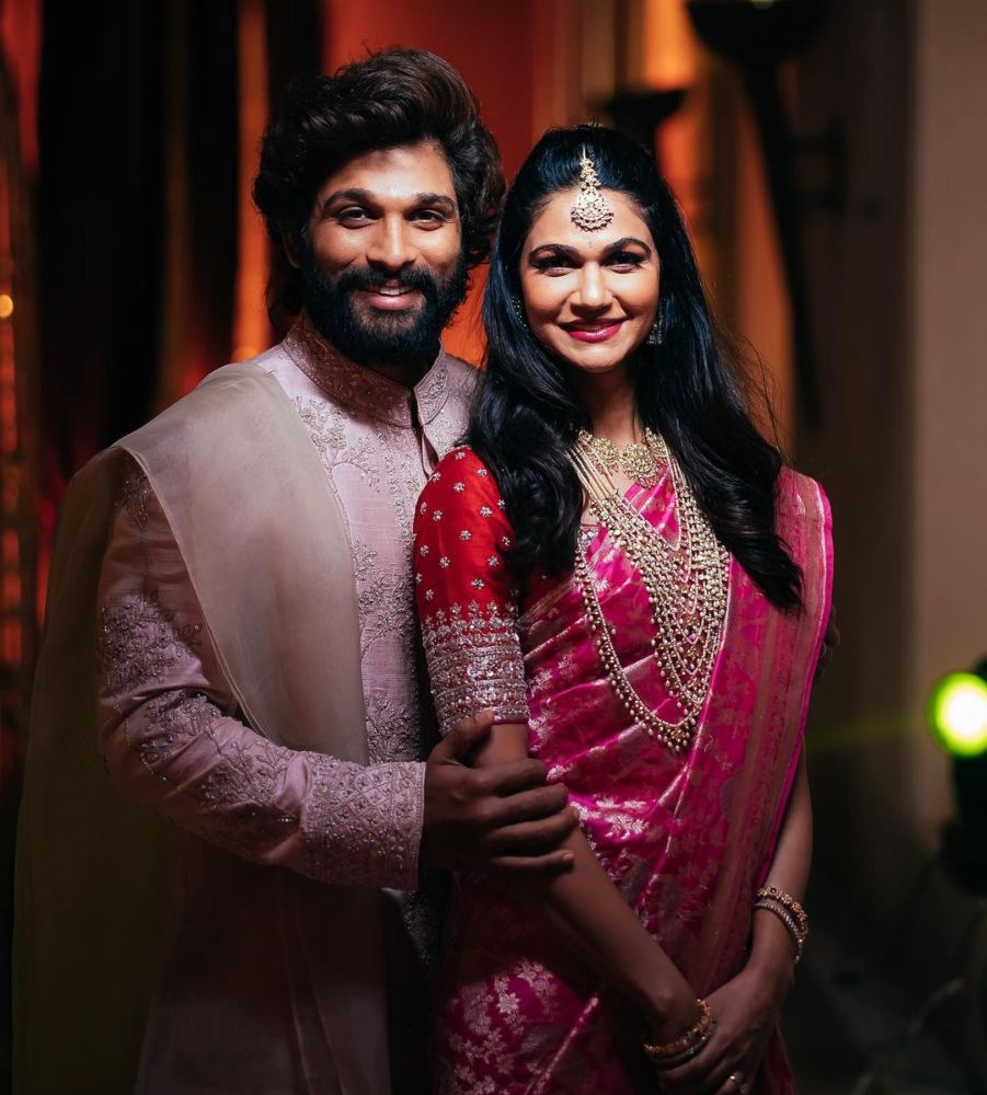 Stylish star Allu Arjun and Sneha Reddy at Niharika Konidela's ...