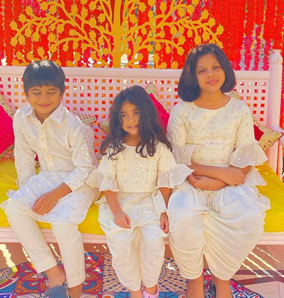 allu family kids at niharika haldi