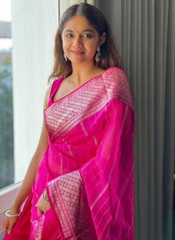 silk saree look for wedding