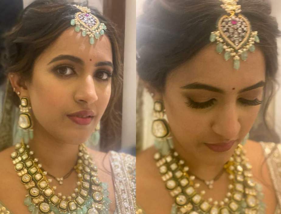 niharika konidela wedding reception makeup