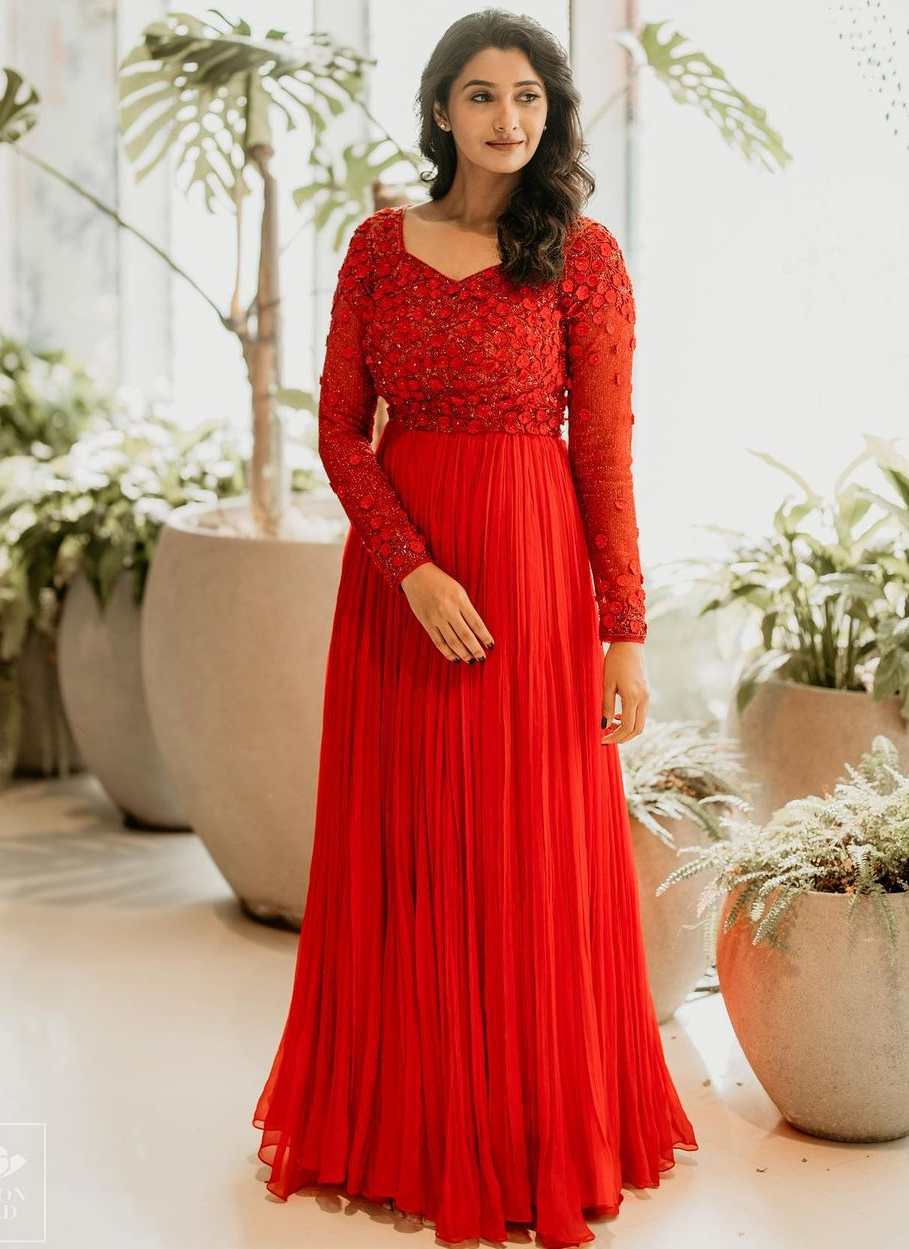 Order ColorEmbroidered Stitched Gown Type Dress. Online From Saluja Store