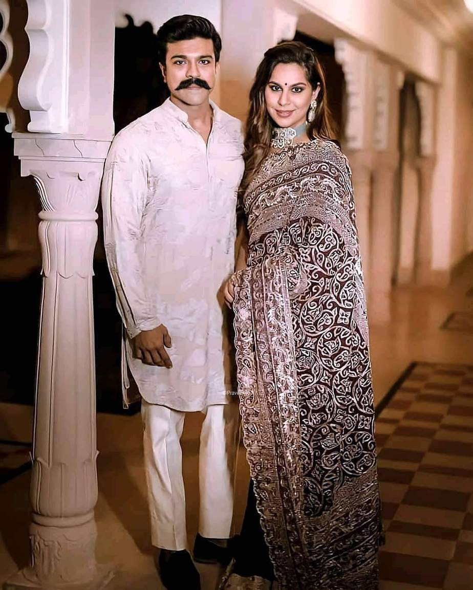 ram charan and upasana look for niharika wedding