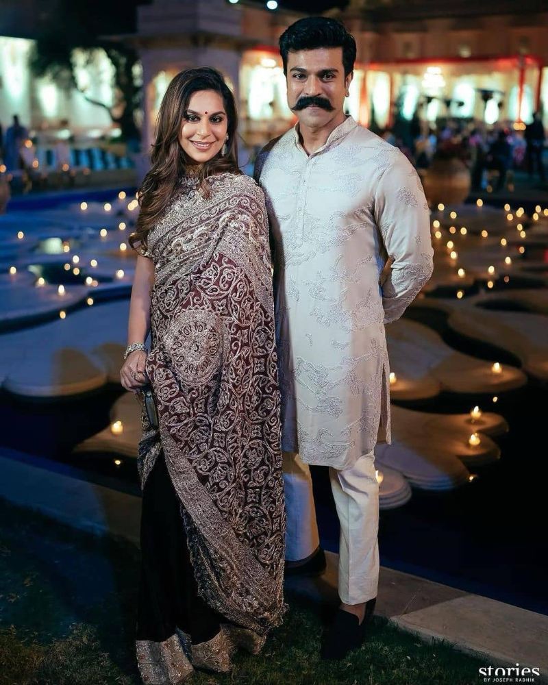 ramcharan and upasana royal look at niharika wedding