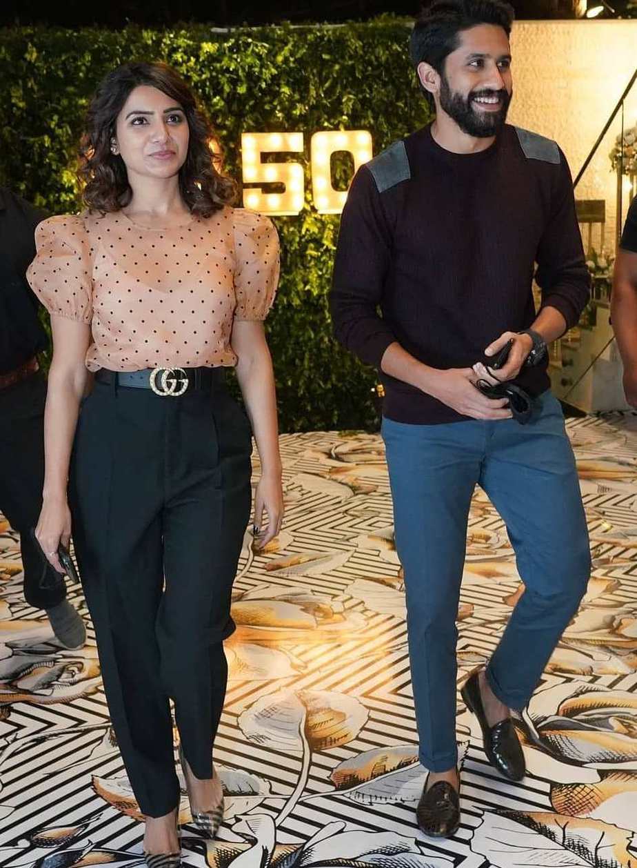 samantha and naga chaitanya at dilraju 50 birthday