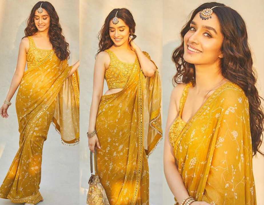 shraddha kapoor in yellow saree