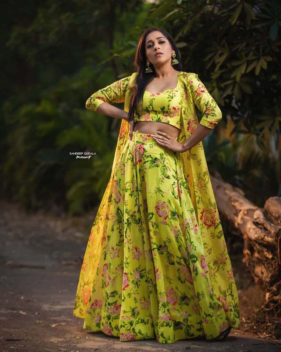 Ghagra choli sales with long jacket