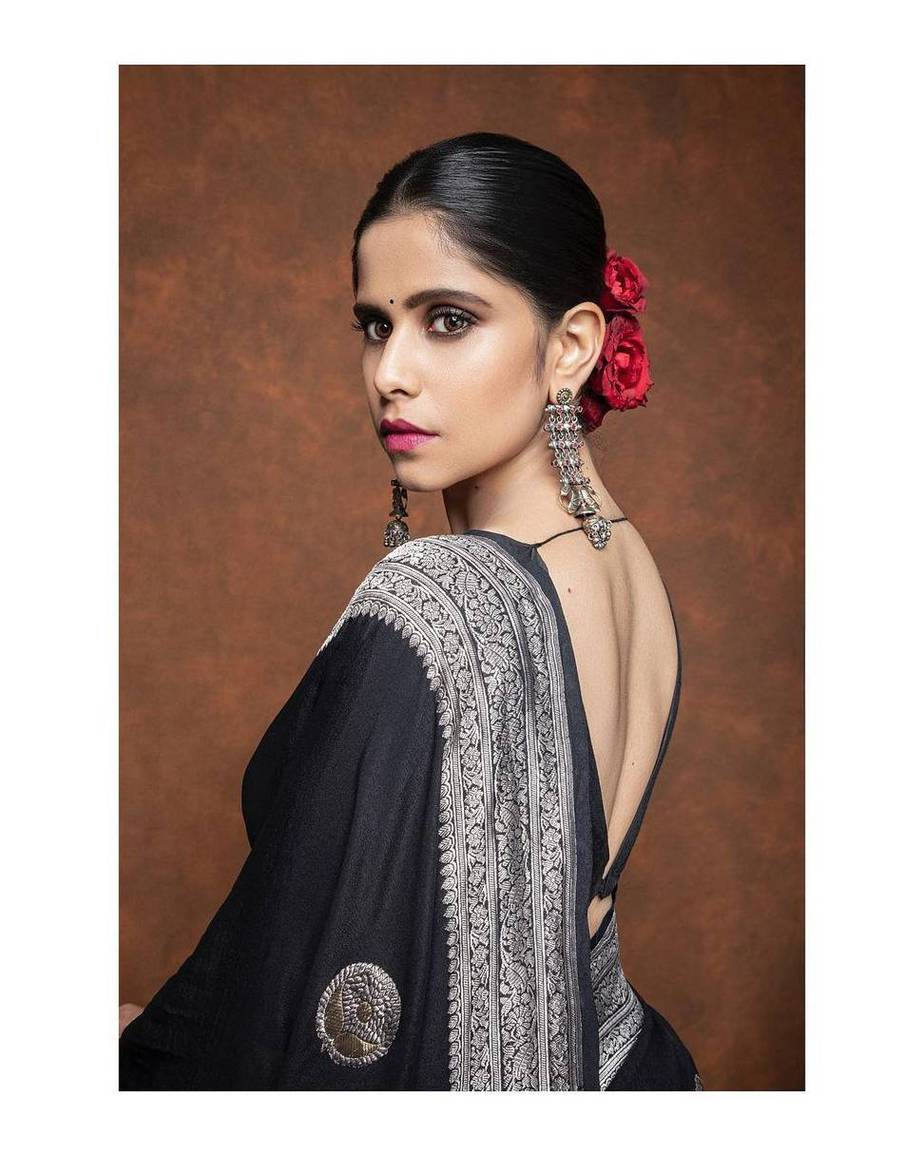 Sai Tamhankar's black saree by Mint N Oranges is a must-buy for all the black lovers! Sai Tamhankar's black saree by Mint N Oranges is a must-buy for all the black lovers!