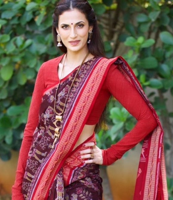 Shilpa Reddy in a Kankatala Sambalpuri Ikat saree!