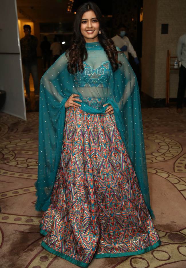 amritha aiyer at red prerelease event in lehenga