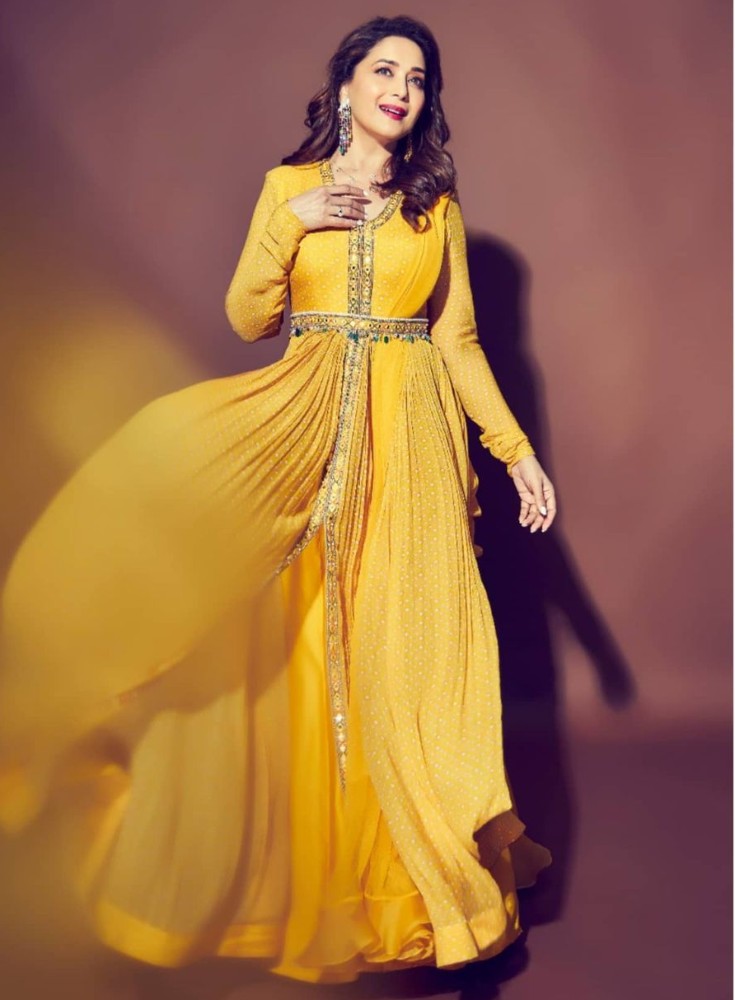 Madhuri Dixit Is A Ray Of Sunshine In This Bright Yellow Anarkali By