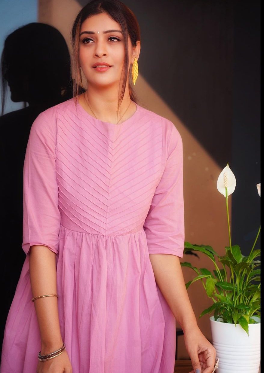 Payal Rajput in a pink lavanya label dress2