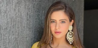 Aamna sharif in yellow dress from the label disha patil