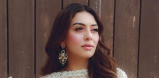 hansika motwani in an all-white suit from the label Premya