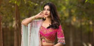 nabha natesh in a red lehenga for manashivarathri 2021