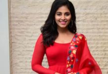 Anjali in red anarkali in vakeel saab promotions1.4