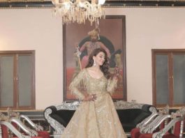Hansika Motwani in chamapagne gold gown by Shivani avasthy for brother's sangeet-1