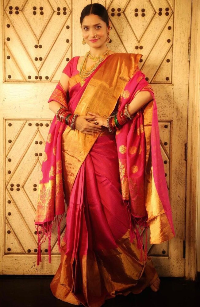 Ankita Lokhande dolled-up in a traditional saree for Gudi Padwa!