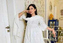 Gauahar khan in white mulmul kurta-2