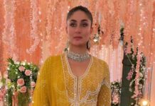 Kareena Kapoor khan in yellow ridhi suri anarkali for an ad shoot