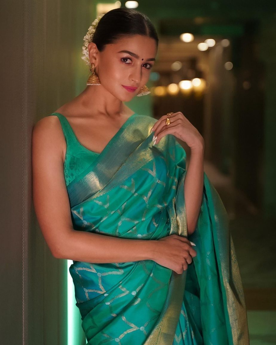 Sea Green Kanjivaram Silk Sarees- Fab funda