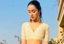 Shraddha Kapoor in ivory anita dongre lehenga for a wedding-1