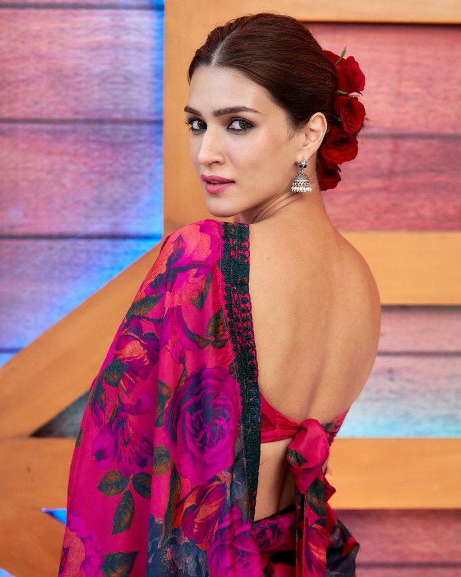 Kriti Sanon channels flower power in a pink floral saree for