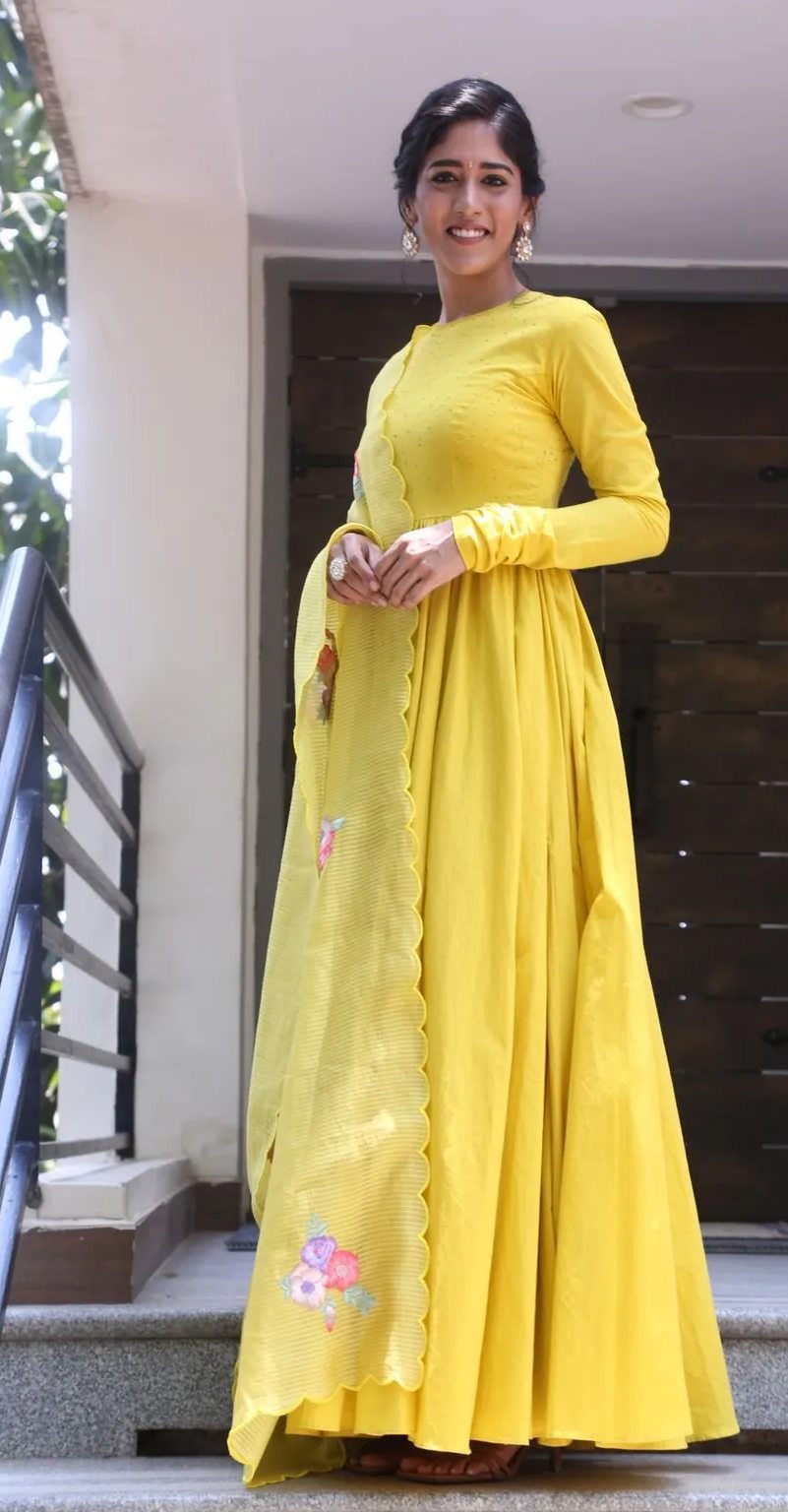 Chandini Chowdary in yellow anarkali at Sammathame Teaser Launch1 Chandini Chowdary in yellow anarkali at-Sammathame Teaser-Launch1