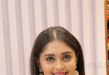 surabhi puranik in red lehenga at shop opening2.1