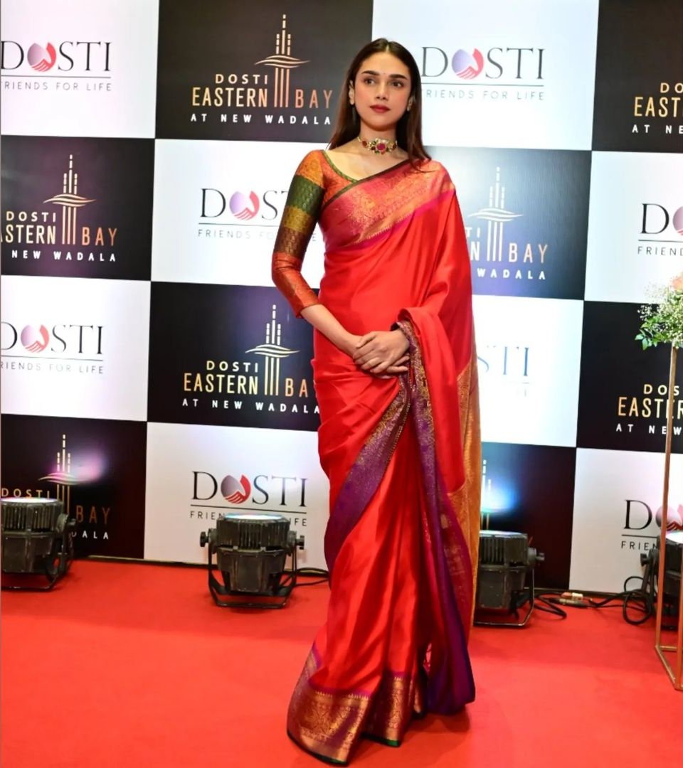 Aditi Rao Hydari in red organza silk saree is our fashion hero of the week  for refreshing festive inspo | Fashion Trends - Hindustan Times
