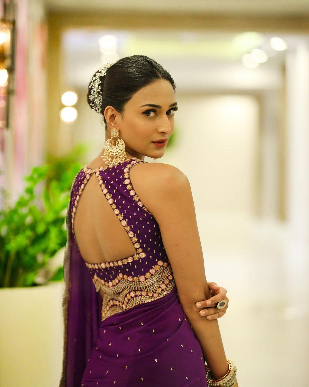 erica fernandez in purple kavitha gutta saree for dspia erica fernandez in purple kavitha gutta saree for dspia