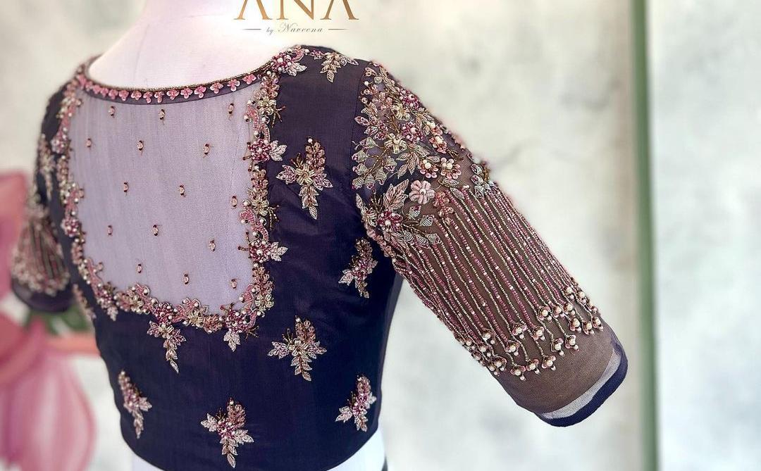 Party wear blouse online back neck designs