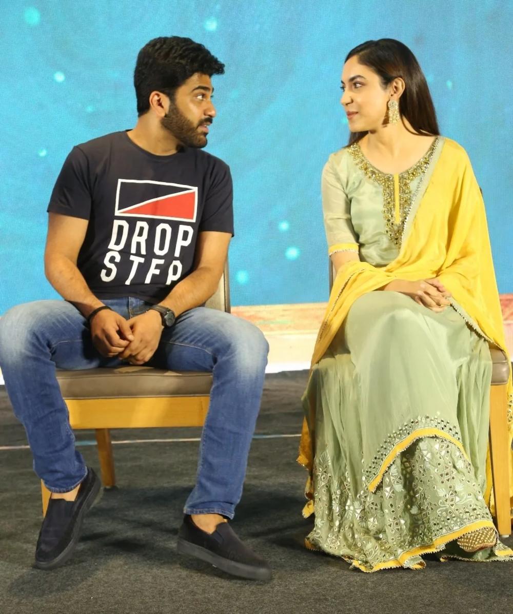 ritu varma in a blue sharara suit for ooj trailer launch2