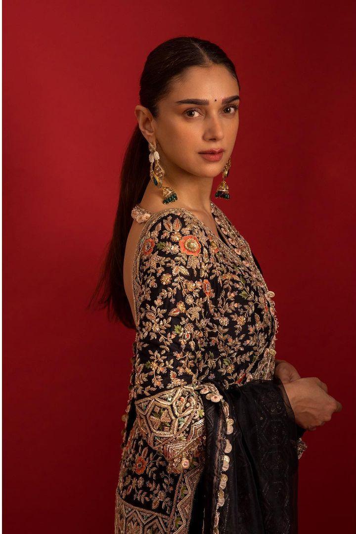 Aditi Rao Hydari's ethnic style in a lehenga and sharara at Diwali parties!