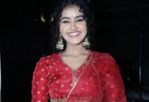 anupama parameswaran in a red lehenga by nishar ahmed at 18 pages