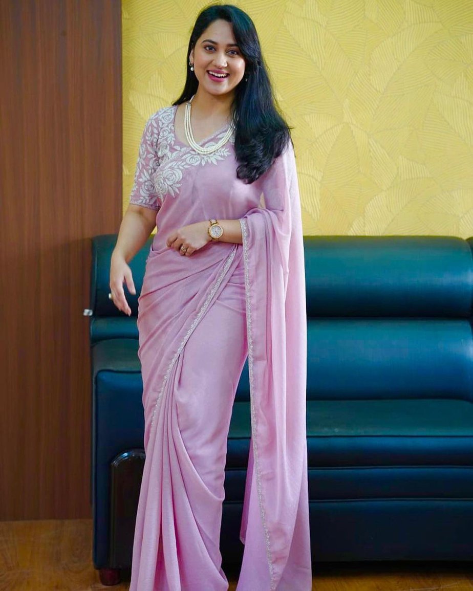 Plain Pastel Peach Dola Silk Saree at Best Price in Surat  Kimora Fashion  Private Limited