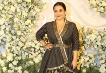 vidya balan at siddarth malhotra and kiara advani wedding reception (1)