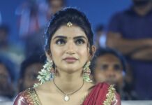 sreeleela pattu half saree bhagavanth kesari trailer launch